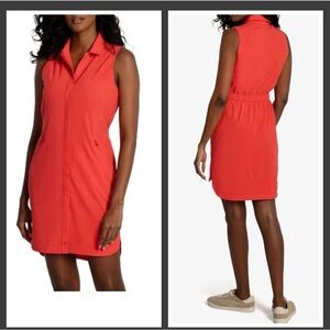 Sleeveless Red Shirt Dress